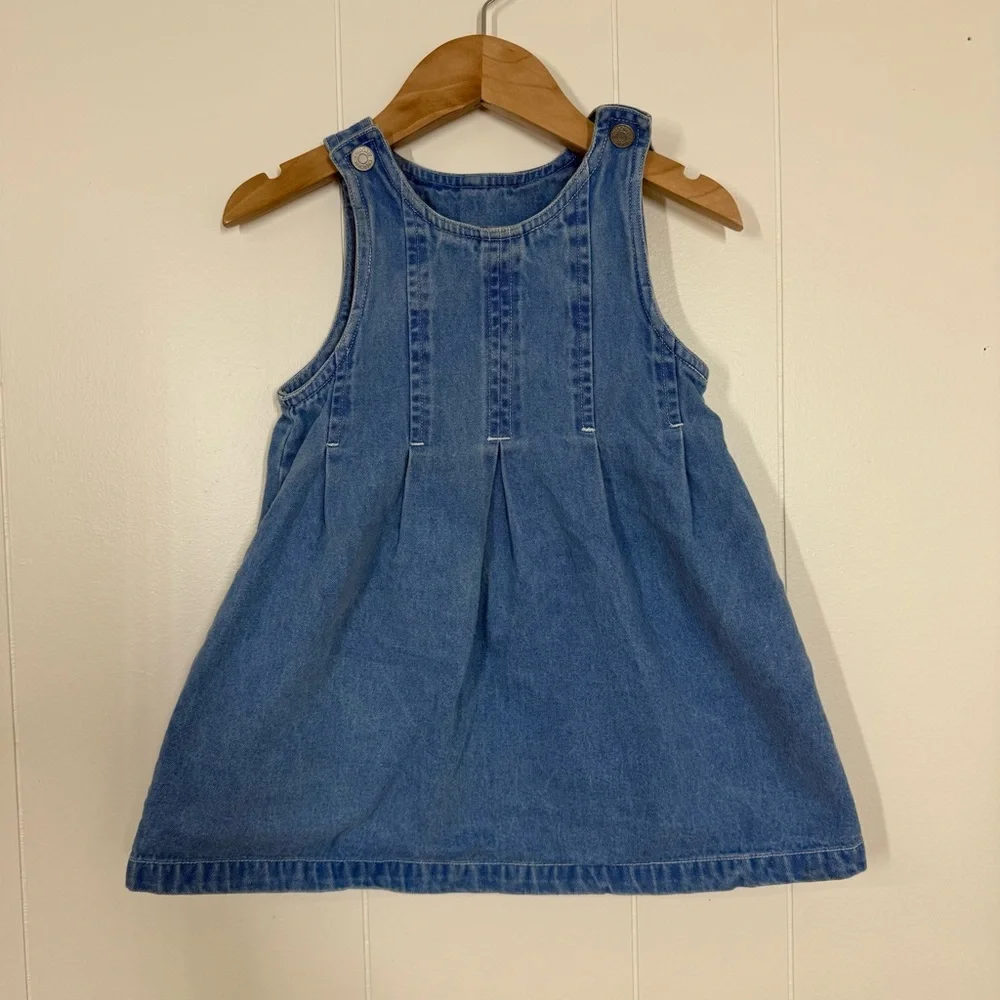 Cherokee Vintage Pleated Denim Overall Dress